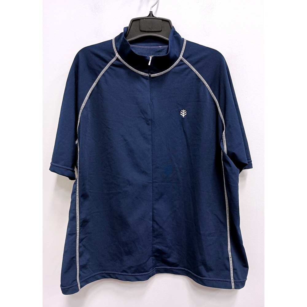 Coolibar Rash Guard Mens XXL Navy Blue UPF 50+ Sun Protection Swim Shirt Active